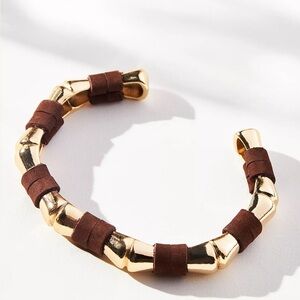 Anthropologie Leather-Wrapped Bamboo Cuff Bracelet!!🔥🔥🔥